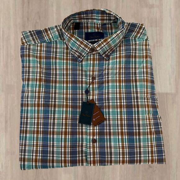 David Donahue Fusion Performance Button Up - Picture 1 of 9